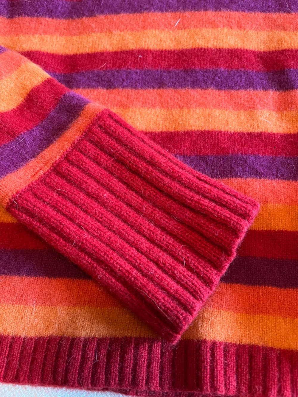 Old Navy Striped Cowl Neck Sweater in Red, Orange & Purple - Picture 4 of 5